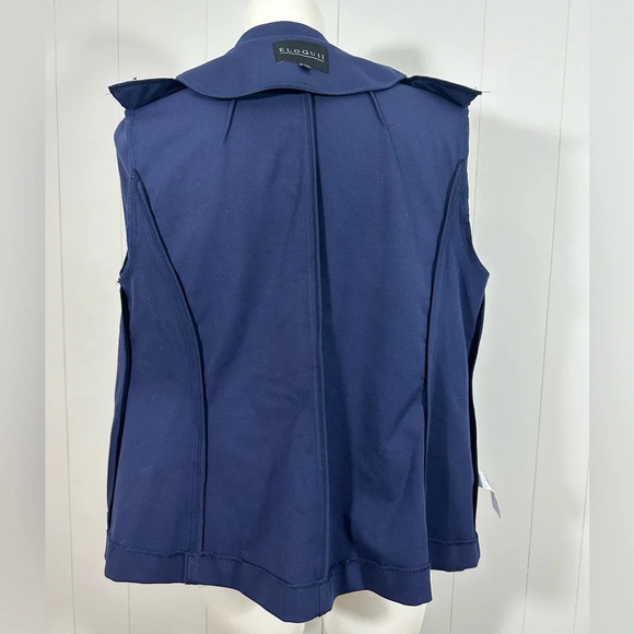 Eloquii Blazer Womens Sz 18 Navy Blue Single Breasted One Button Closure Jacket - Picture 6 of 13